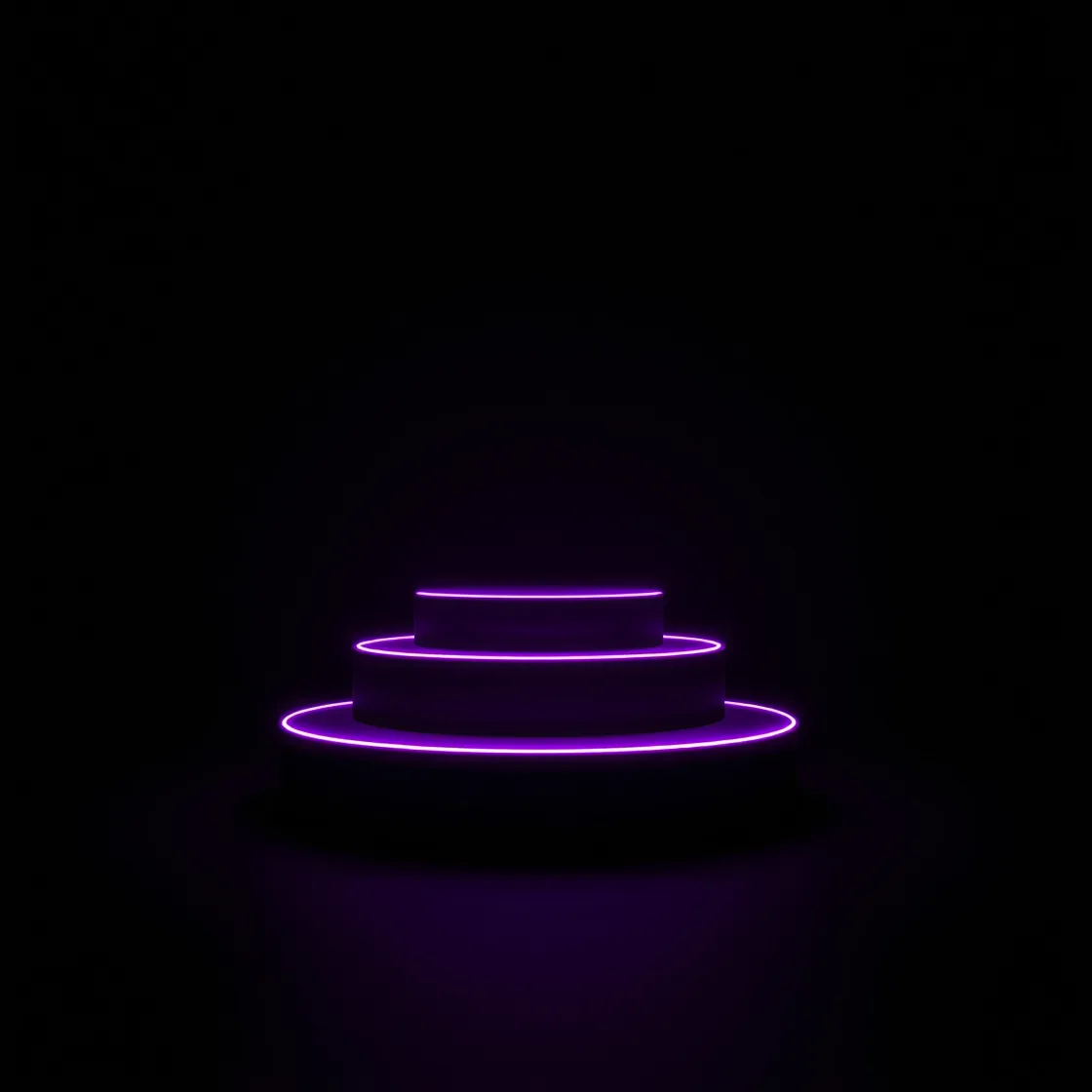 Website cost tiers: glowing violet screen panels of increasing size in the dark, from a simple site to a complex custom build.